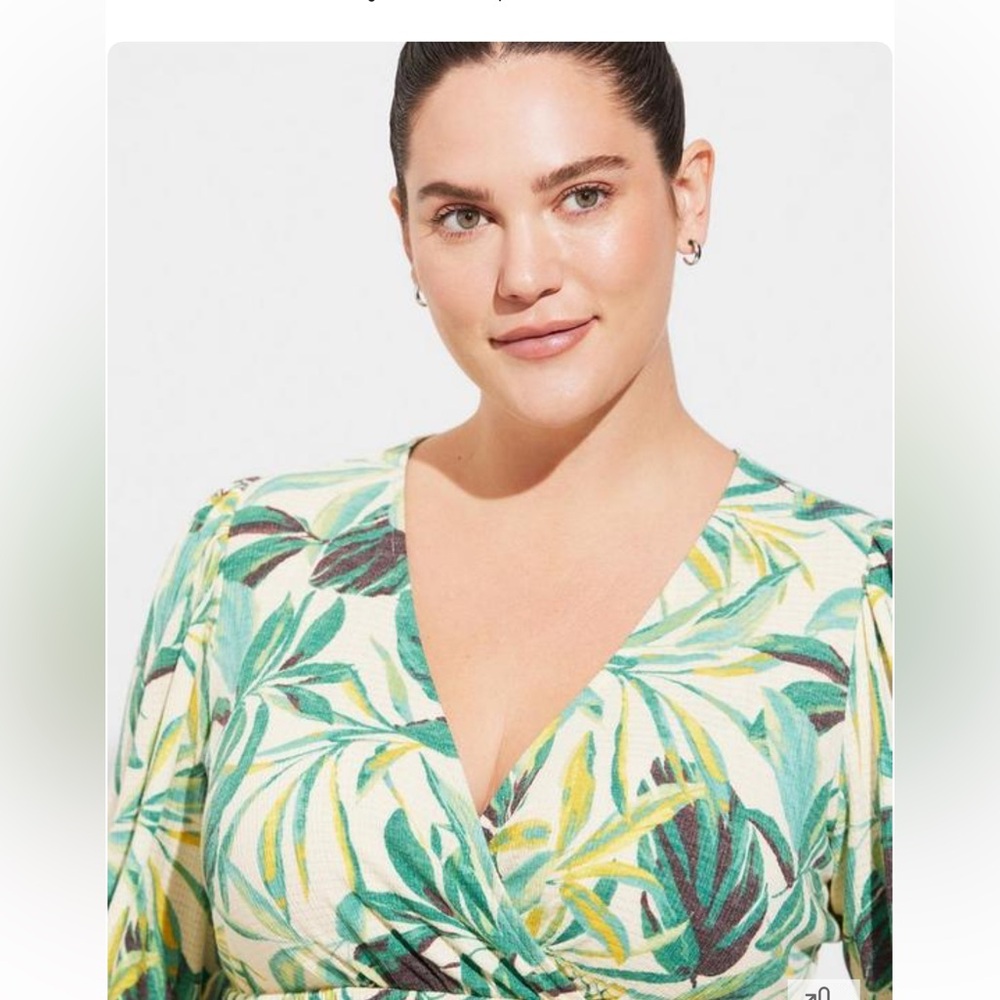NWT Torrid puff sleeve babydoll top size 1x multi color floral - Picture 4 of 13